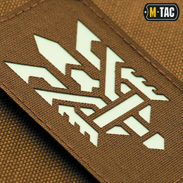 M-Tac нашивка Тризуб (стилізація) Laser Cut вертикальна Coyote/GID