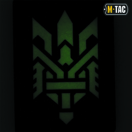 M-Tac нашивка Тризуб (стилізація) Laser Cut вертикальна Coyote/GID. Фото 3