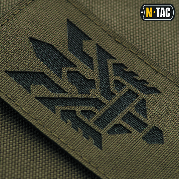 M-Tac нашивка Тризуб (стилізація) Laser Cut вертикальна Ranger Green/Black. Фото 2