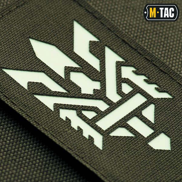 M-Tac нашивка Тризуб (стилізація) Laser Cut вертикальна Ranger Green/GID. Фото 2