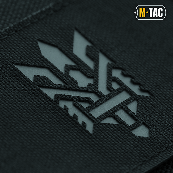 M-Tac нашивка Тризуб (стилізація) Laser Cut горизонтальна Black/Grey. Фото 2