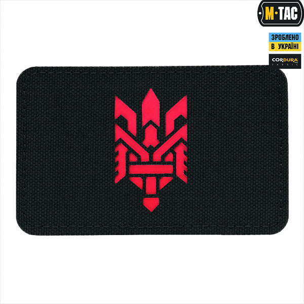 M-Tac нашивка Тризуб (стилізація) Laser Cut горизонтальна Black/Red