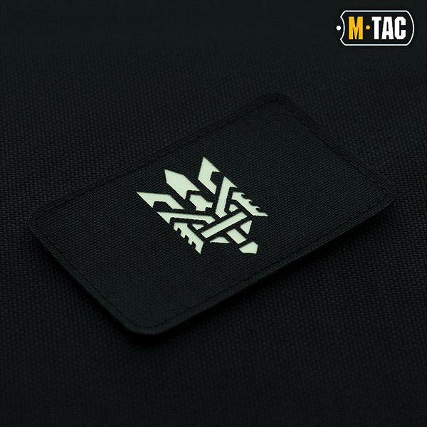 M-Tac нашивка Тризуб (стилізація) Laser Cut горизонтальна Black/GID. Фото 2