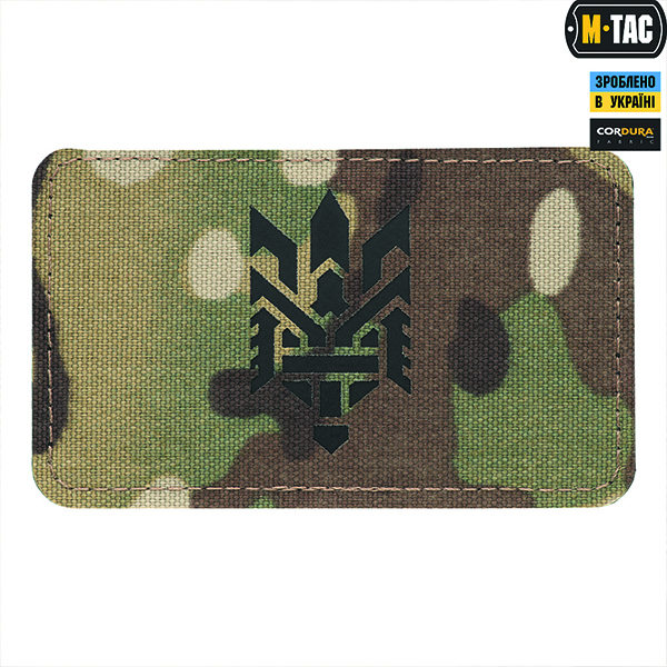 M-Tac нашивка Тризуб (стилізація) Laser Cut горизонтальна Multicam/Black