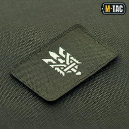 M-Tac нашивка Тризуб (стилізація) Laser Cut горизонтальна Ranger Green/GID