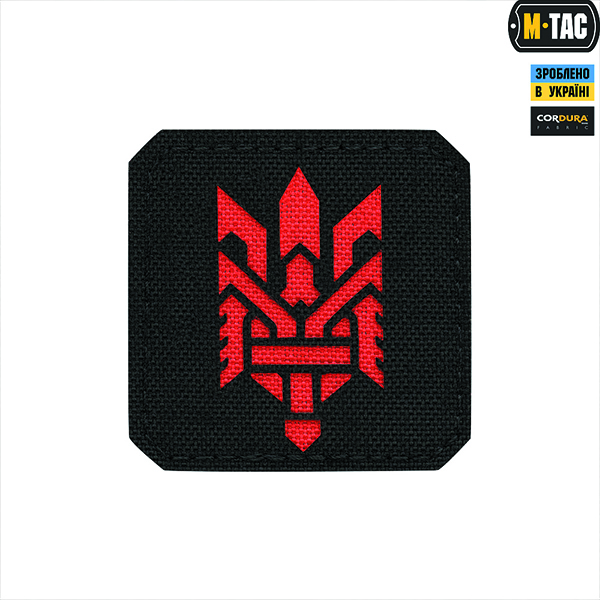 M-Tac нашивка Тризуб (стилізація) Laser Cut мала Black/Red