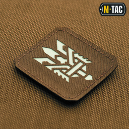 M-Tac нашивка Тризуб (стилізація) Laser Cut мала Coyote/GID