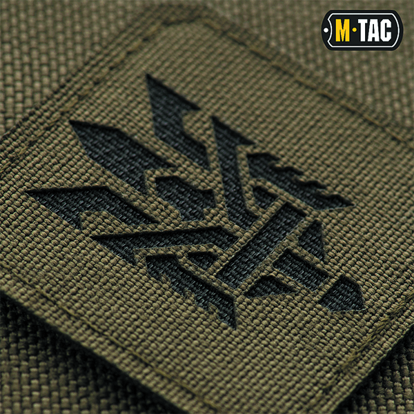 M-Tac нашивка Тризуб (стилізація) Laser Cut мала Ranger Green/Black. Фото 2