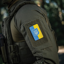M-Tac нашивка прапор України з гербом (80х50 мм) вертикальна Full Color/GID. Фото 3