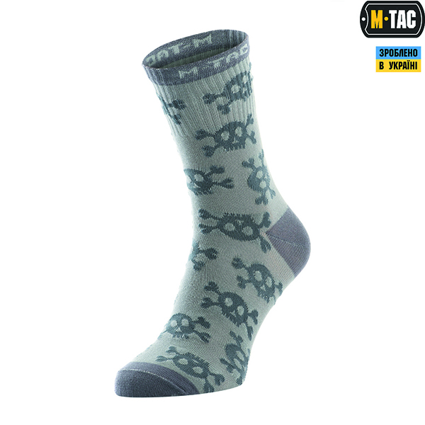 M-Tac шкарпетки легкі Mk.3 Pirate Skull Light Grey