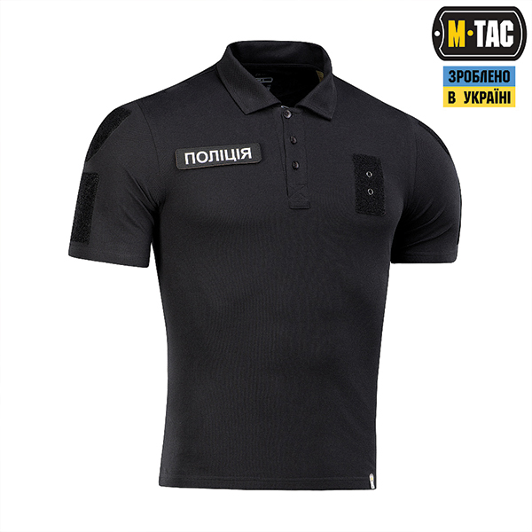 M-Tac поло Поліція з світловідбивним написом та нашивкою 65/35 Black. Фото 3