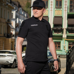 M-Tac поло Поліція з світловідбивним написом та нашивкою 65/35 Black. Фото 5