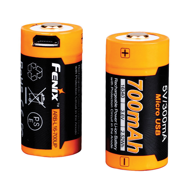 Акумулятор 16340 Fenix 700 UP mAh Li-ion micro usb зарядка. Фото 2