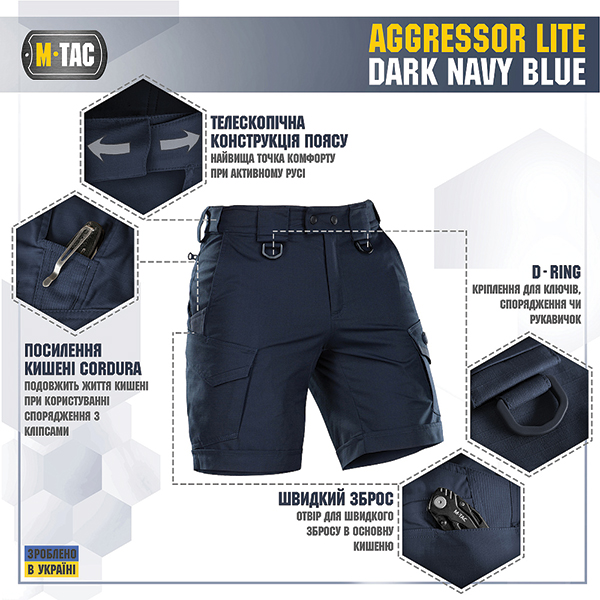 M-Tac шорти Aggressor Short Dark Navy Blue. Фото 2