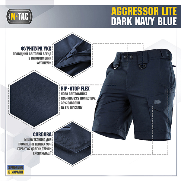 M-Tac шорти Aggressor Short Dark Navy Blue. Фото 4