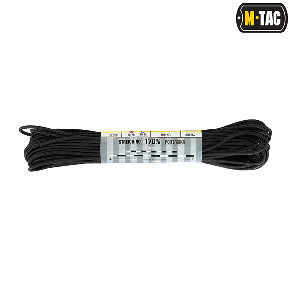 M-Tac паракорд Shock-Cord 3 mm Black 15м. Фото 2