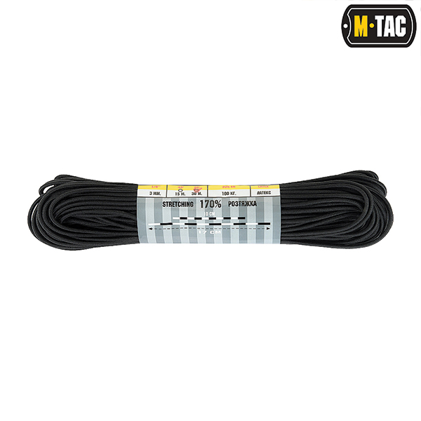M-Tac паракорд Shock-Cord 3 mm Black 30м. Фото 2