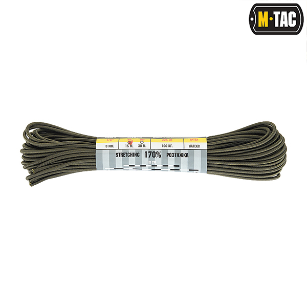M-Tac паракорд Shock-Cord 3 mm OD Green 15м. Фото 2
