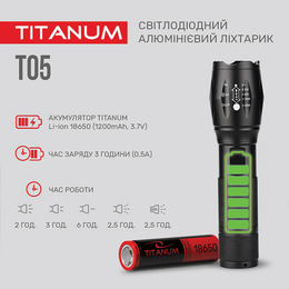 Портативний світлодіодний ліхтарик TITANUM TLF-T05 300Lm 6500K. Фото 3