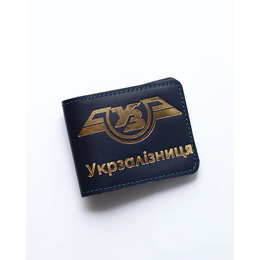 Обкладинка для посвідчення "Укрзалізниця" синя з позолотою