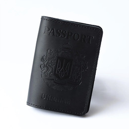 Обкладинка на паспорт "Passport+Великий герб" чорна