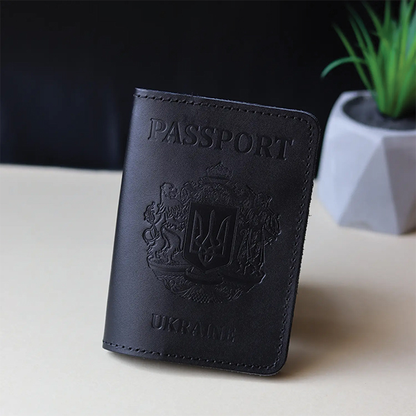 Обкладинка для ID-паспорту "Passport+Герб" чорна. Фото 3