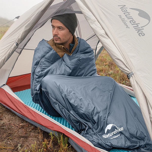 Спальник надлегкий Naturehike Ultralight LW180 NH21MSD09 (15°C) p-p M сіро-синій. Фото 4