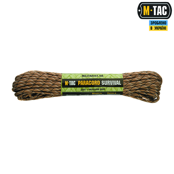 M-Tac паракорд Survival Desert Camo 15м