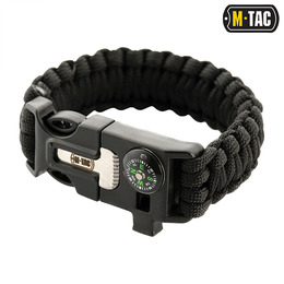 M-Tac браслет паракорд з висікачем іскор, компасом і свистком Black
