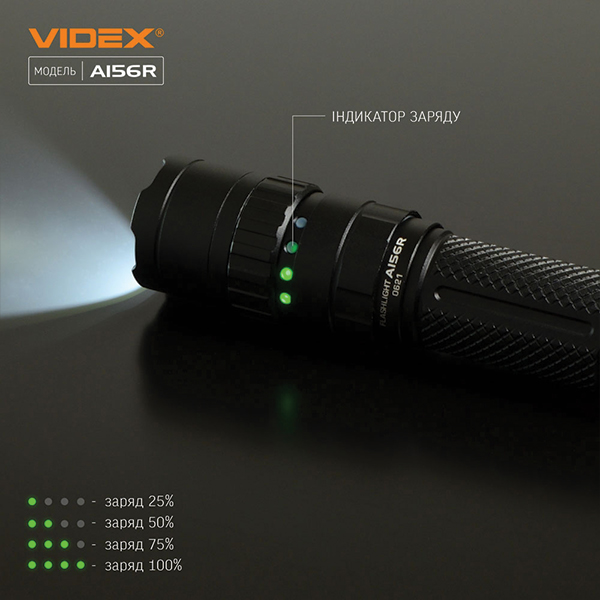 Портативний світлодіодний ліхтарик VIDEX VLF-A156R 1700Lm 6500K. Фото 5