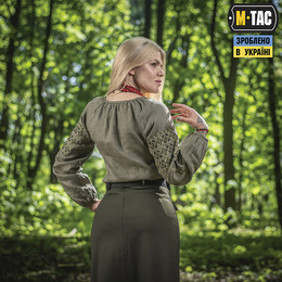 M-Tac вишиванка жіноча 100% льон олива. Фото 3