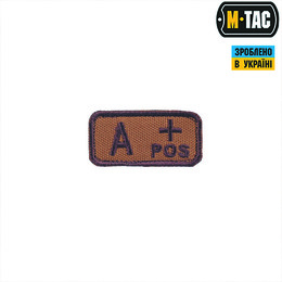  M-Tac нашивка група крові A+ Pos койот