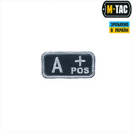 M-Tac нашивка група крові A+ Pos чорно-сіра