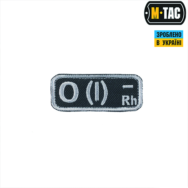  M-Tac нашивка група крові O(I) Rh- чорно-сіра