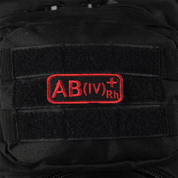 M-Tac нашивка група крові AB(IV) Rh+ чорно-червона. Фото 2
