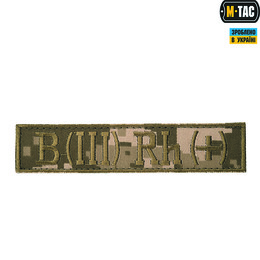 M-Tac нашивка група крові B(III) Rh(+) 12,7х2,7см ММ14