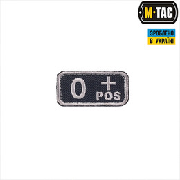 M-Tac нашивка група крові O+ Pos чорно-сіра