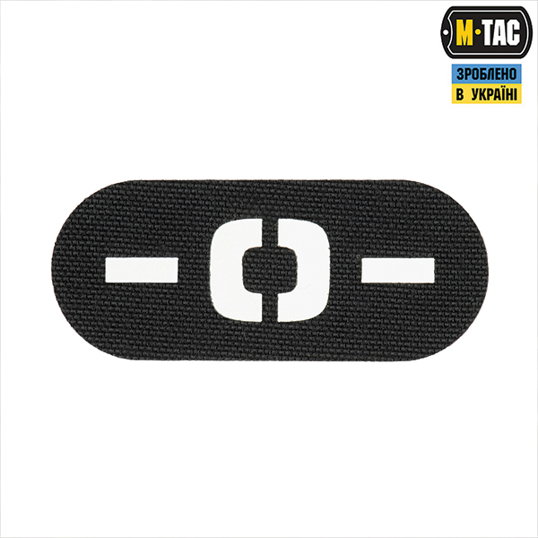 M-Tac нашивка група крові -0- наскрізна Laser Cut Black