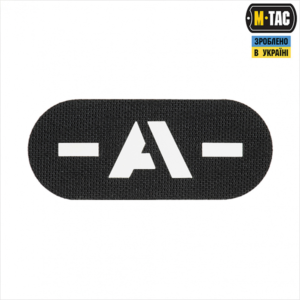 M-Tac нашивка група крові -A- наскрізна Laser Cut Black