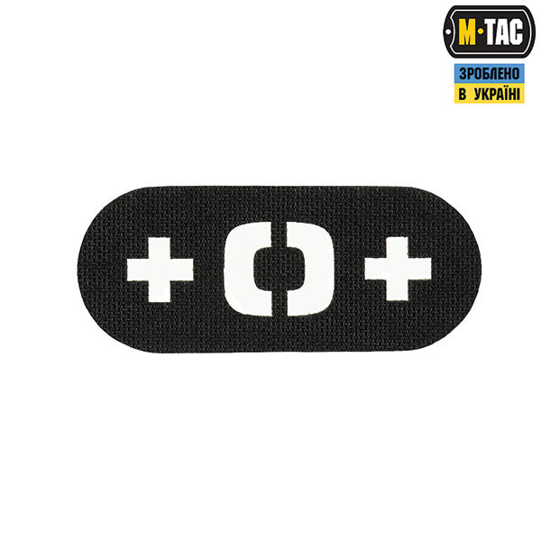 M-Tac нашивка група крові +0+ наскрізна Laser Cut Black