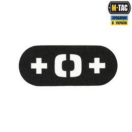 M-Tac нашивка група крові +0+ наскрізна Laser Cut Black