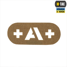M-Tac нашивка група крові +A+ наскрізна Laser Cut Coyote