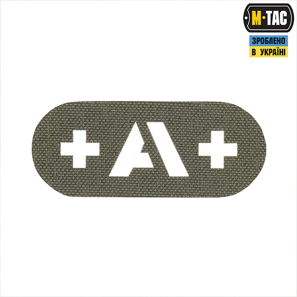 M-Tac нашивка група крові +A+ наскрізна Laser Cut Ranger Green