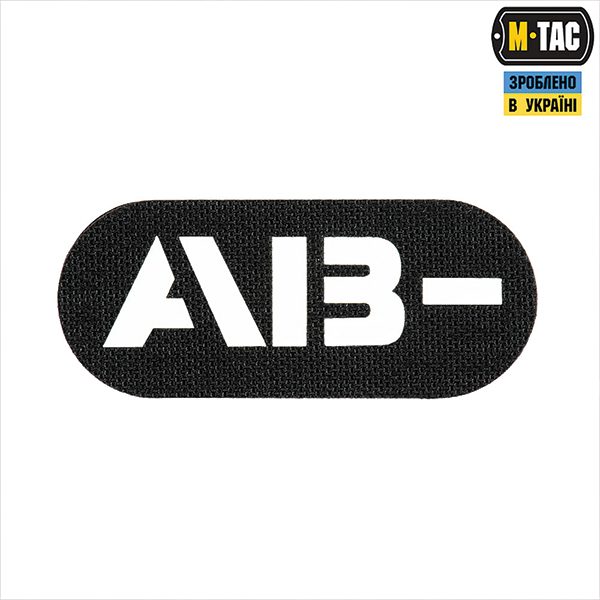 M-Tac нашивка група крові AB- наскрізна Laser Cut Black