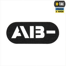 M-Tac нашивка група крові AB- наскрізна Laser Cut Black