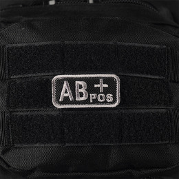 M-Tac нашивка група крові AB+ Pos чорно-сіра. Фото 2
