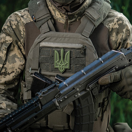 M-Tac нашивка Тризуб PVC великий олива. Фото 3