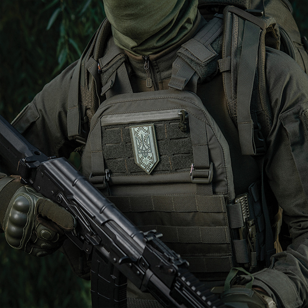 M-Tac нашивка Тризуб на вишиванці PVC Olive. Фото 2