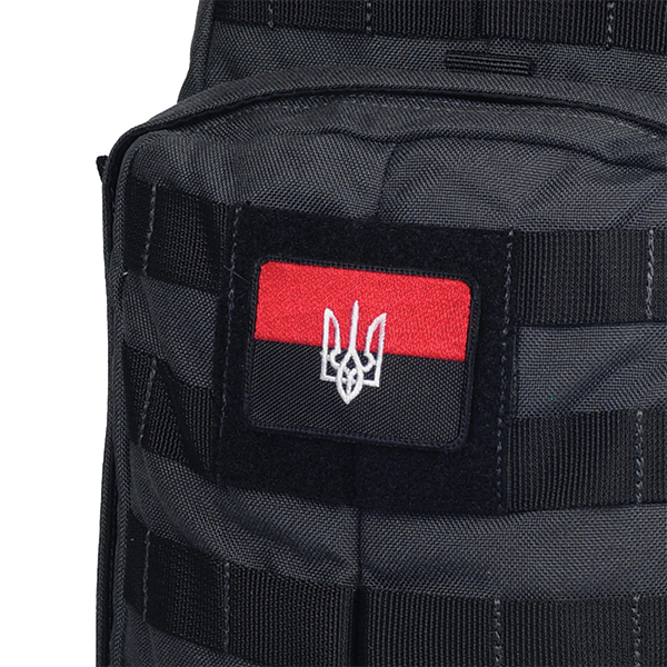 M-Tac нашивка прапор червоно-чорний с Тризубом. Фото 2