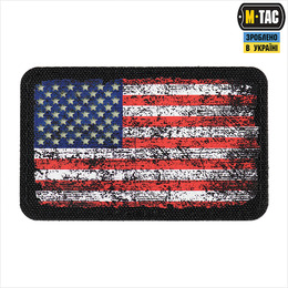 M-Tac нашивка прапор США вінтаж (80х50 мм) Black/GID